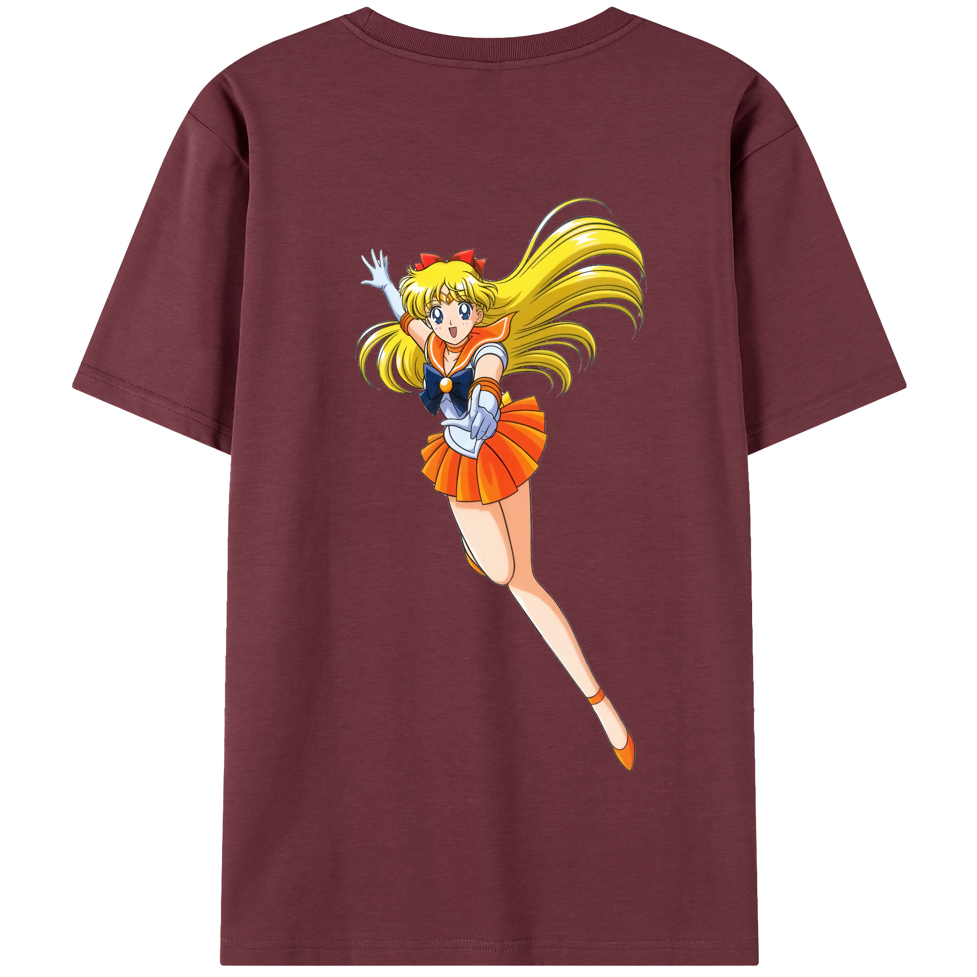 （画像用） 美少女戦士セーラームーン 愛野 美奈子 あいの みなこ Sailor Moon Aino Minako 綿100％半袖Tシャツ（背面プリント）